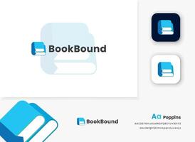 encuadernado logo diseño guía íconos y plantillas para bibliotecas librería vector