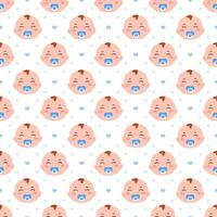 Baby Seamless Pattern Design, A Set of Simple Decorative Elements in a Hand Drawn on Style Cartoon Flat Illustration Template vector