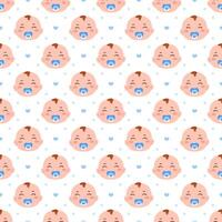 Baby Seamless Pattern Design, A Set of Simple Decorative Elements in a Hand Drawn on Style Cartoon Flat Illustration Template vector