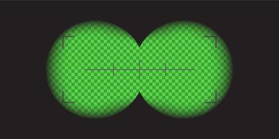 camera, binocular night vision green viewfinder overlay. Camera and binocular frame template. vector