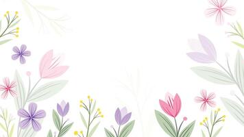 Abstract flower background design floral border frame vector