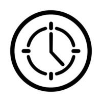 Black and white clock icon illustration vector