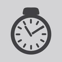 Watch time icon in flat style.Grey clock business concept. vector