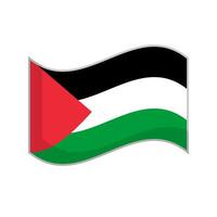 Waving Palestinian flag icon. vector
