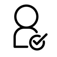 Person and check mark icon. Hiring icon. vector