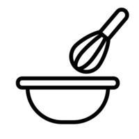 Whisk and bowl icon. vector