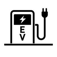 Simple EV charging station icon. vector