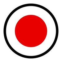 Simple round Japanese flag icon. vector