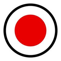 Simple round Japanese flag icon. vector