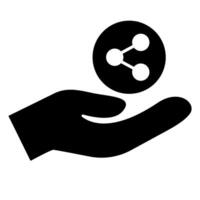 Share and hand silhouette icon. vector