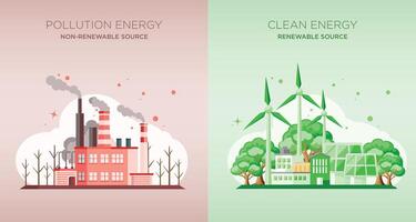 Powering the Future Understanding the Differences Between Renewable and Non-Renewable Energy vector