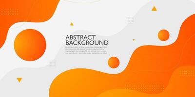 Colorful banner background with geometric element and gradient orange color. Design with liquid shape. Eps10 vector