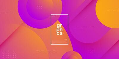 Dynamic colorful orange, pink and purple gradient abstract illustration background with 3d look shadow and simple pattern background. Futuristic design and luxury. Eps10 vector