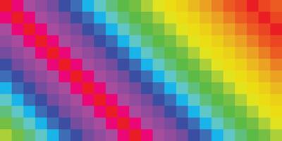 Abstract rainbow color full geometric square border pattern style. vector