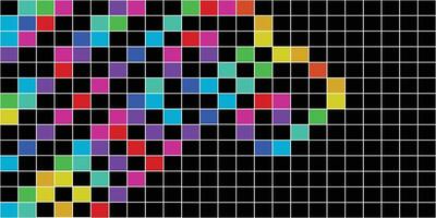 Abstract square rainbow color geometric grid pattern. Colorful isolated on dark background. vector