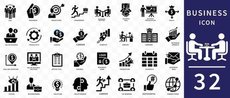 Business flat icons set. Meeting, partnership, business team, profit, company, Online business, planning, icons and more signs. Flat icon collection. vector