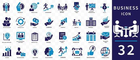 Business flat icons set. Meeting, partnership, business team, profit, company, Online business, planning, icons and more signs. Flat icon collection. vector