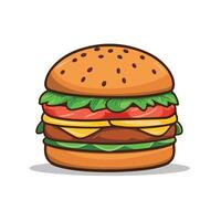 ilustración de dibujos animados de hamburguesa vector