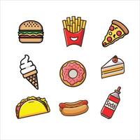 food icon set vector