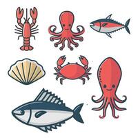 fish illustration set vector