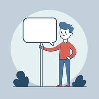 Person with Empty Speech Bubble Chat vector