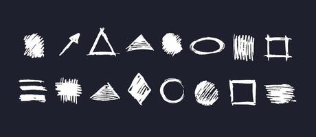 Brush scribbles, geometric form Hand drawn texture vector