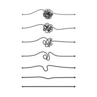 Tangled lines set. scribble Doodle knots vector