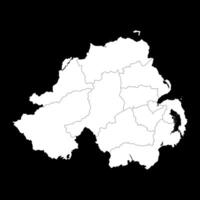 Northern Ireland with administrative districts. illustration. vector