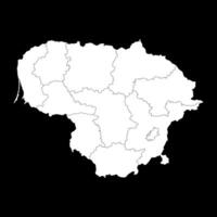 Lithuania map with counties. illustration. vector