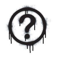 Spray Painted Graffiti question mark, exclamation mark Sprayed icon isolated on white background. graffiti No Sign symbol with overspray in black on white. vector