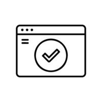 Success sign icon on website with check mark vector