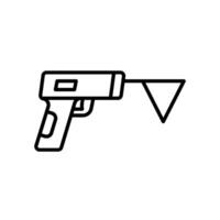 A gun icon for a sign of starting a match with a small flag vector