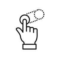 Touch and swipe icons of hand gestures on device screen vector