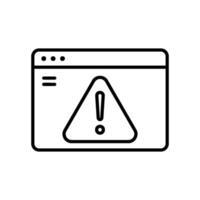 Error warning icon on website page vector
