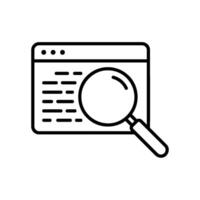 Website page search icon with magnifying glass vector