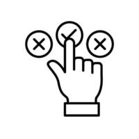Hand icon pointing to make a choice vector