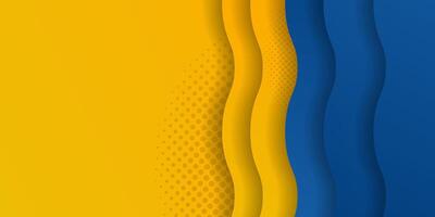 Blue and yellow Banner concepts The overlapping blue and yellow elements and yellow and blue is visually appealing and attention-grabbing. vector