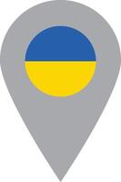 Ukraine location pin icon . Map location tag of Ukraine flag isolated on white background . illustration vector