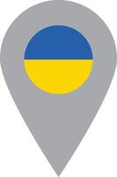 Ukraine location pin icon . Map location tag of Ukraine flag isolated on white background . illustration vector