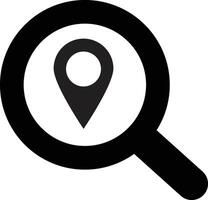 Search location icon. Search internet web with location pin icon vector