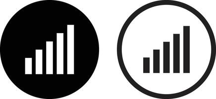 Signal icon set in two styles isolated on white background . Full scale signal icon vector