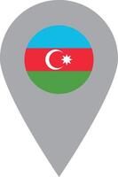 Azerbaijan location pin icon . Azerbaijan flag map marker pin icon . Azerbaijan gps locator pin icon vector