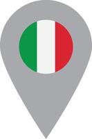 Italy location pin icon . Location pin with Italy flag . Map in icon with Italy flag . illustration vector