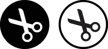Scissor icon set in two styles isolated on white background . illustration vector