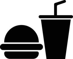 Fast food icon isolated on white background . Hamburger and drink icon . vector