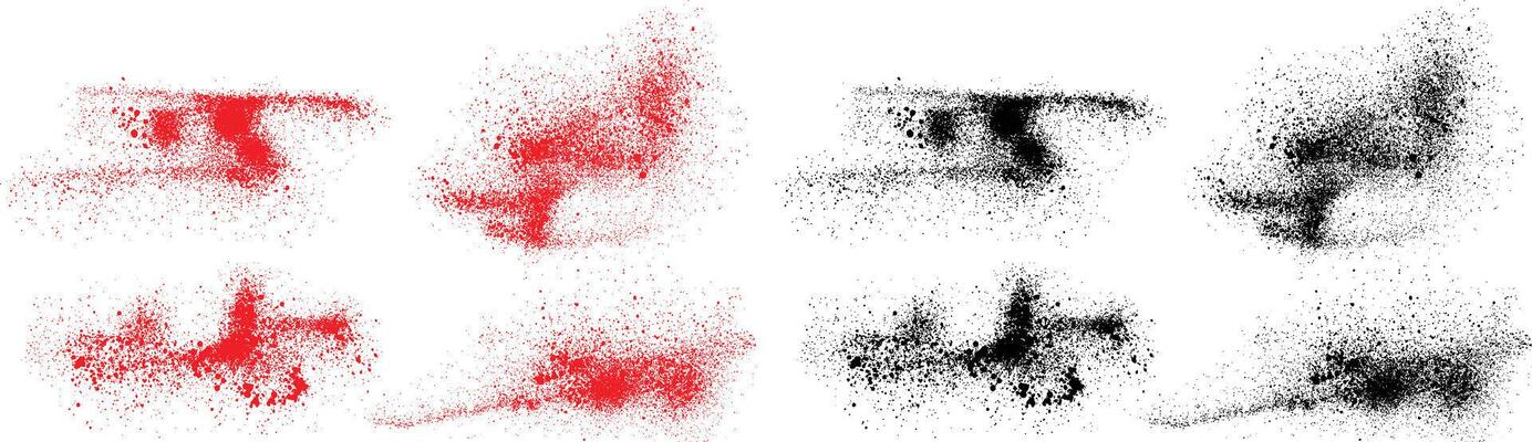 Brushstroke black and red color blood background set