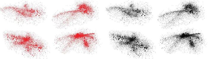 Hand-painted grunge ink black and red color splatter isolated texture background vector