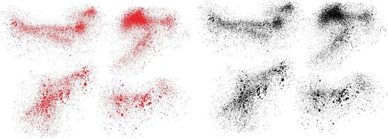 Abstract black and red color blood splatter background set vector