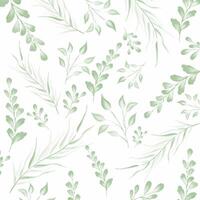 Hand painted watercolour leaf pattern design vector