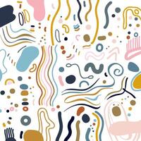 abstract colourful hand drawn doodle pattern design vector